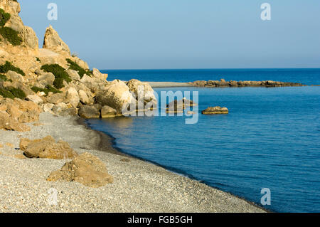 Griechenland, Kreta, Paleochora, Landschaft Und Strand starke von Paleochora. Stockfoto