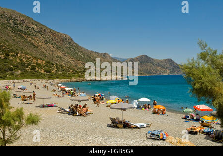 Griechenland, Kreta, Paleochora, starke Strand von Paleochora, Jaliskaribeach. Stockfoto