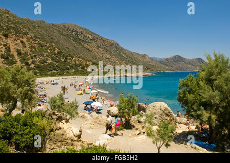 Griechenland, Kreta, Paleochora, starke Strand von Paleochora, Jaliskaribeach. Stockfoto