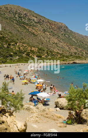 Griechenland, Kreta, Paleochora, starke Strand von Paleochora, Jaliskaribeach. Stockfoto