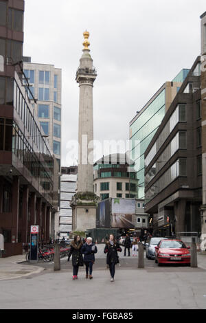 Der Ausgangspunkt für den großen Brand von London wird jetzt angenommen, dass in Monument Street statt Pudding Lane Stockfoto