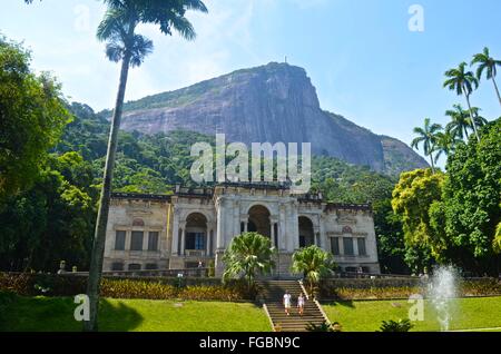 Parque Lage und den Corcovado, Rio De Janeiro, Brasilien Stockfoto