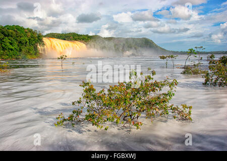 e der schönsten Orte ist Venezuela Canaima Lago und seine Surroundgs. Das Lago ist durch mehrere kleine Wer Stürze gefüttert: Stockfoto