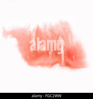 Tinte abstrakte Splash Aquarell Aquarell rot isoliert weißen Hintergrund Stockfoto