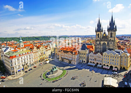 Luftbild der Altstadt-Platz von Prag Stockfoto