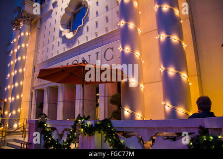 St. Augustine traditionelle "Nights of Lights" Urlaub Beleuchtung Display, historischen Casa Monica Hotel, Innenstadt. Stockfoto