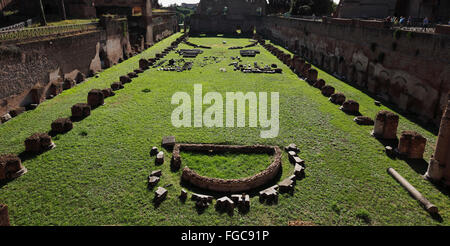 Hippodrom-Stadion des Domitian auf dem Palatin in Rom, Italien; Lo Stadio di Domiziano (Zirkus Agonalis), Roma, Italia Stockfoto