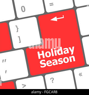 Urlaub-Saison-Taste auf moderne Internet-Computer-Tastatur Stockfoto