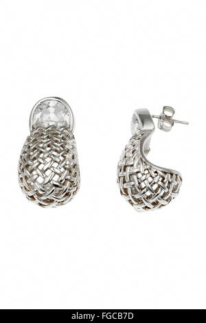 Ein paar schöne Diamantohrringe Stockfoto