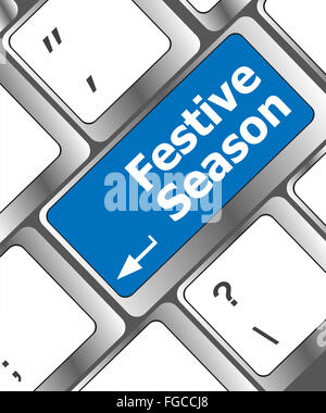 Weihnachtszeit-Taste auf moderne Internet-Computer-Tastatur Stockfoto