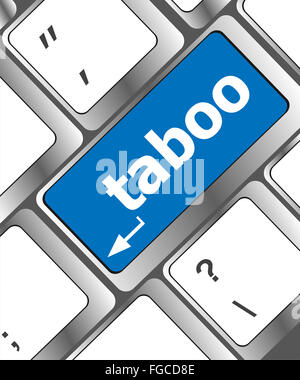 Computer-Tastaturtasten mit Wort Tabu Stockfoto