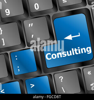 Beratung bei der Tastatur Stockfoto