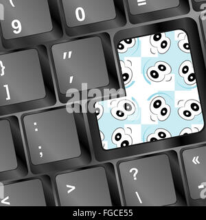 Enter-Taste mit Auge auf Computer-Tastatur Stockfoto