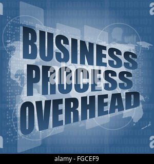 von Geschäftsprozessen Overhead Schnittstelle Hallo Technologie Stockfoto