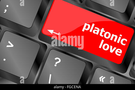 Moderne Tastaturtaste mit Worten platonische Liebe Stockfoto