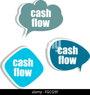 Cash Flow. Satz von Aufklebern, Etiketten, Tags. Business Banner, Vorlage für Infografiken Stockfoto