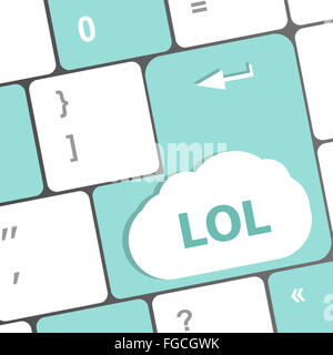 Schlüssel zu sagen Lol auf schwarze Tastatur Stockfoto