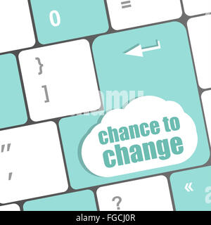 Chance, Taste auf der Tastatur zeigt Geschäftserfolg zu verändern Stockfoto