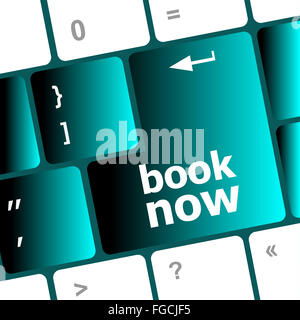 Buchen Sie Schaltfläche "jetzt" Taste auf der Tastatur Stockfoto