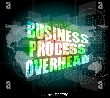 von Geschäftsprozessen Overhead Schnittstelle Hallo Technologie Stockfoto