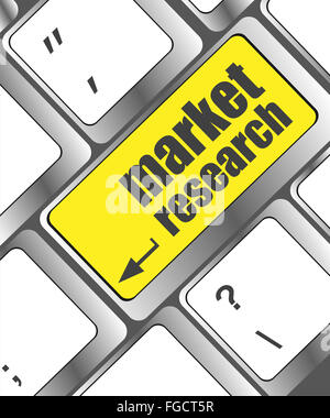 Marktforschung-Word-Schaltfläche auf Tastatur, Business-Konzept Stockfoto