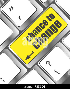 Chance, Taste auf der Tastatur zeigt Geschäftserfolg zu verändern Stockfoto