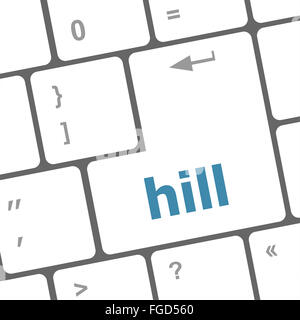 Hügel-Wort auf Computer-pc-Tastatur