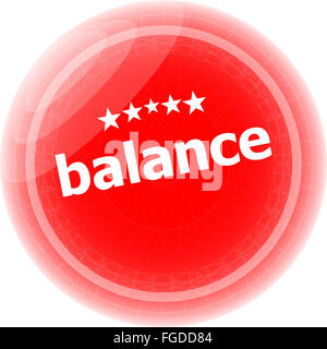 Balance-Wort auf rote Aufkleber Button, Label, Business-Konzept Stockfoto