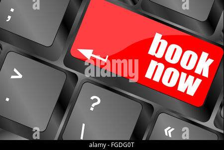Buchen Sie Schaltfläche "jetzt" Taste auf der Tastatur, Web Icon, Web-Taste Stockfoto