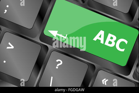 Computer-Tastatur mit Abc-Taste - soziales Konzept Stockfoto