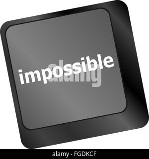 Schaltfläche "unmöglich" auf Tastatur - Business-Konzept Stockfoto