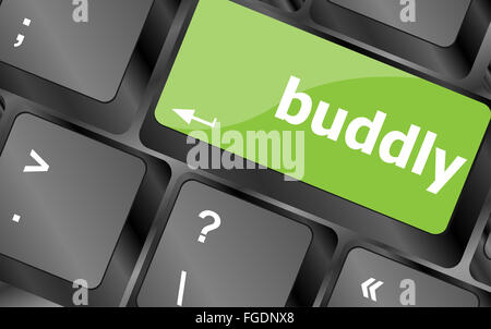 Computer-Tastatur mit buddly Schlüssel. Business-Konzept Stockfoto