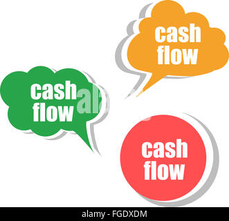 Cash Flow. Satz von Aufklebern, Etiketten, Tags. Business Banner, Vorlage für Infografiken Stockfoto