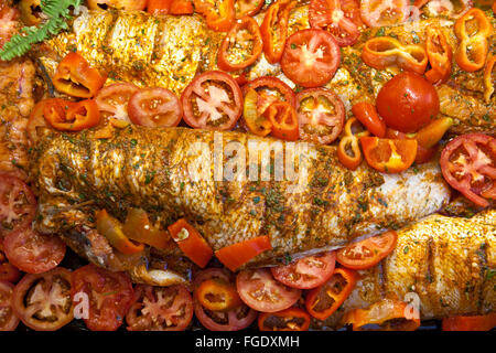 Mediterranes Essen - Fisch Stockfoto