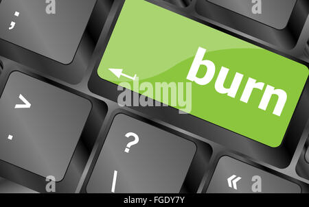 Computer-Tastatur mit brennen Schlüssel. Business-Konzept Stockfoto