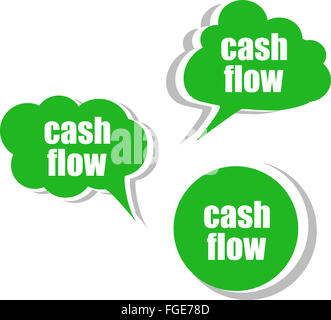 Cash Flow. Satz von Aufklebern, Etiketten, Tags. Business Banner, Vorlage für Infografiken Stockfoto