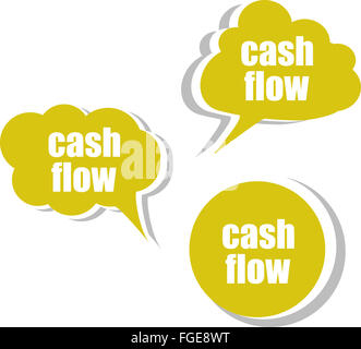 Cash Flow. Satz von Aufklebern, Etiketten, Tags. Business Banner, Vorlage für Infografiken Stockfoto