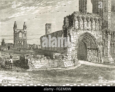19. Jahrhundert, die Kathedrale von St Andrews, Fife, Schottland Gravur Stockfoto
