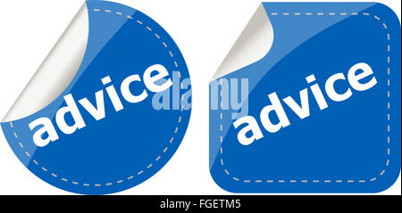Beratung Wort Aufkleber set, Symbolschaltfläche, Business-Konzept Stockfoto