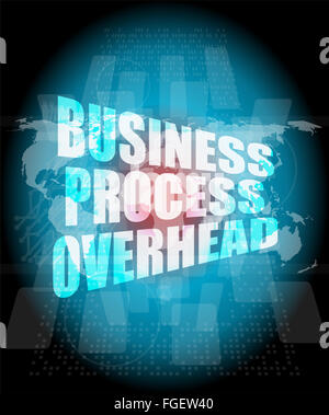 von Geschäftsprozessen Overhead Schnittstelle Hallo Technologie Stockfoto
