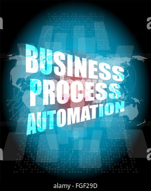 von Geschäftsprozessen Automatisierungsschnittstelle Hallo Technologie Stockfoto