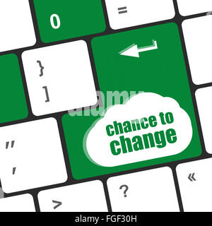 Chance, Taste auf der Tastatur zeigt Geschäftserfolg zu verändern Stockfoto
