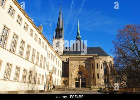 Cathedrale Notre-Dame in Luxemburg-Stadt. Stockfoto