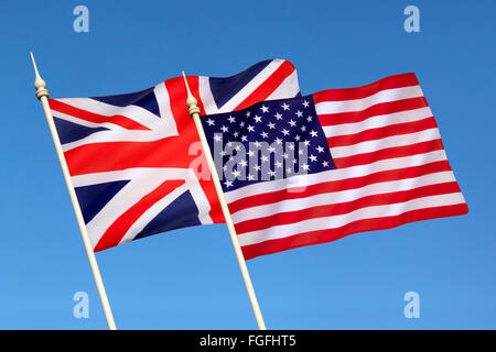 Flagge von Großbritannien und Vereinigte Staaten von Amerika - besondere Beziehung Stockfoto