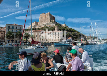 Bootsfahrt um Bonifacio. Korsika. Frankreich Stockfoto