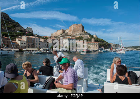 Bootstour rund um Bonifacio. Korsika. Frankreich Stockfoto