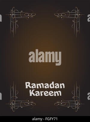 Ramadan Kareem. Zusammensetzung des muslimischen Fastenmonats Schriftzug. Stockfoto