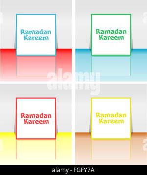 Ramadan Kareem. Zusammensetzung des muslimischen Fastenmonats Schriftzug. Stockfoto