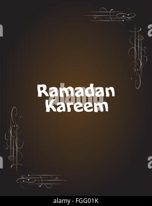 Ramadan Kareem. Zusammensetzung des muslimischen Fastenmonats Schriftzug. Stockfoto