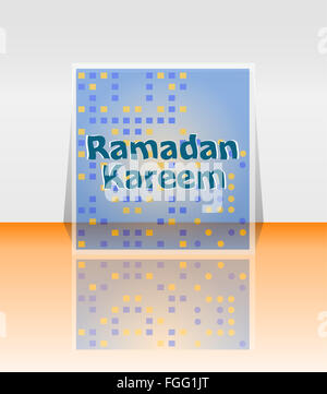 Ramadan Kareem. Zusammensetzung des muslimischen Fastenmonats Schriftzug. Stockfoto